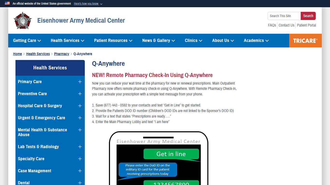 NEW! Remote Pharmacy Check-In Using Q-Anywhere - TRICARE